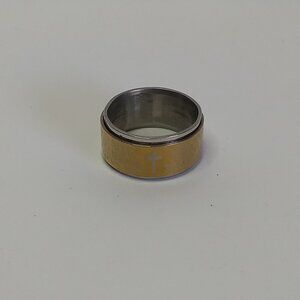 Religious Gold & Silver Tone Spinner Ring Size 11 Religion Religious Gift Faith